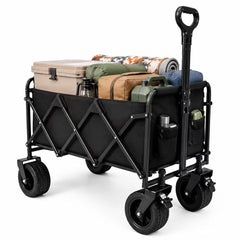 Tule Tuowu wagon front view showing sturdy frame and large cargo capacity for easy hauling