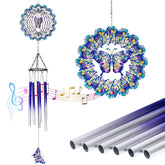 TUOKING front view of purple butterfly spinner showing vibrant decoration and durable finish