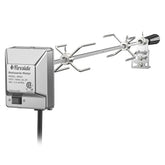 TURBRO rotisserie front assembly showing stainless finish and robust build benefits