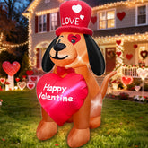 TURNMEON front view 4ft dog inflatable showing joyful decor and curb appeal