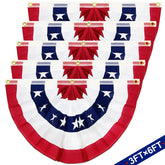 TURNMEON front view of 3x6 ft bunting showing stars and stripes for bold curb appeal