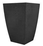 Tusco Products front view of black square planter shows modern silhouette and curb appeal