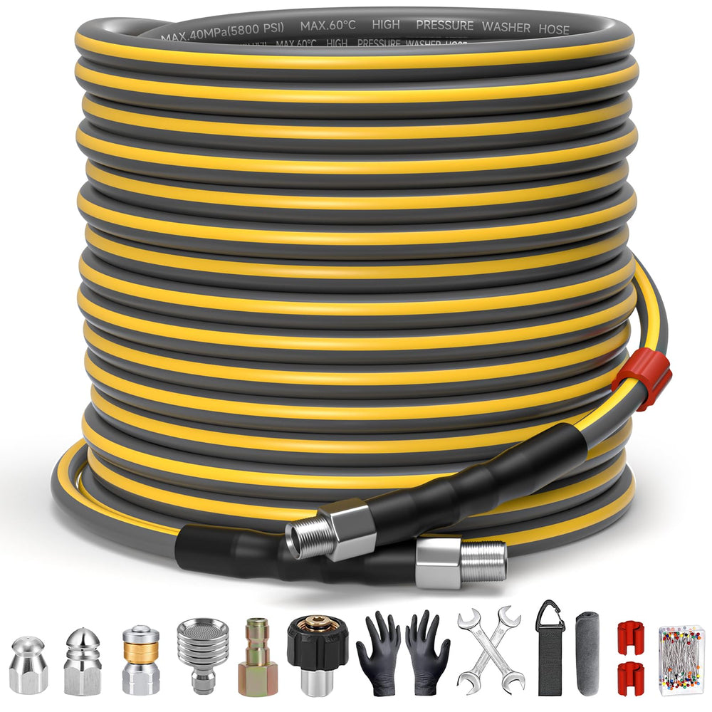 TUTULUCK front packaging showing full sewer jetter kit and benefits