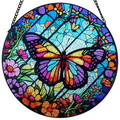 TwaliRay butterfly stained glass front view showing colorful design and beauty