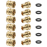 Twinkle Star front view of six brass quick connect sets showing durable construction and value