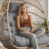 Tycdiose front view of full egg chair cushion showing plush support