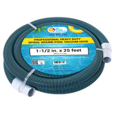 U.S. Pool Supply front view of 1-1/2" x 25' hose showing professional packaging and durability