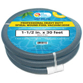 U.S. Pool Supply front view of hose showing full 30' length and professional finish for reliability