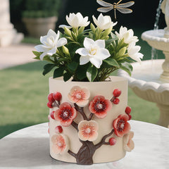 U WONDERFUL front view of petal planter showing handcrafted charm and visual appeal