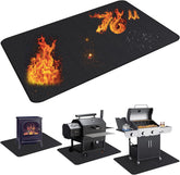 UBeesize front view of full 76x48 inch grill mat protecting patio