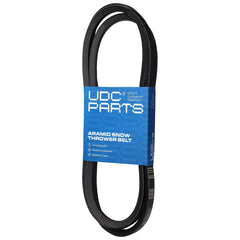 UDC Parts front view of belt packaging showing model and fit for quick identification