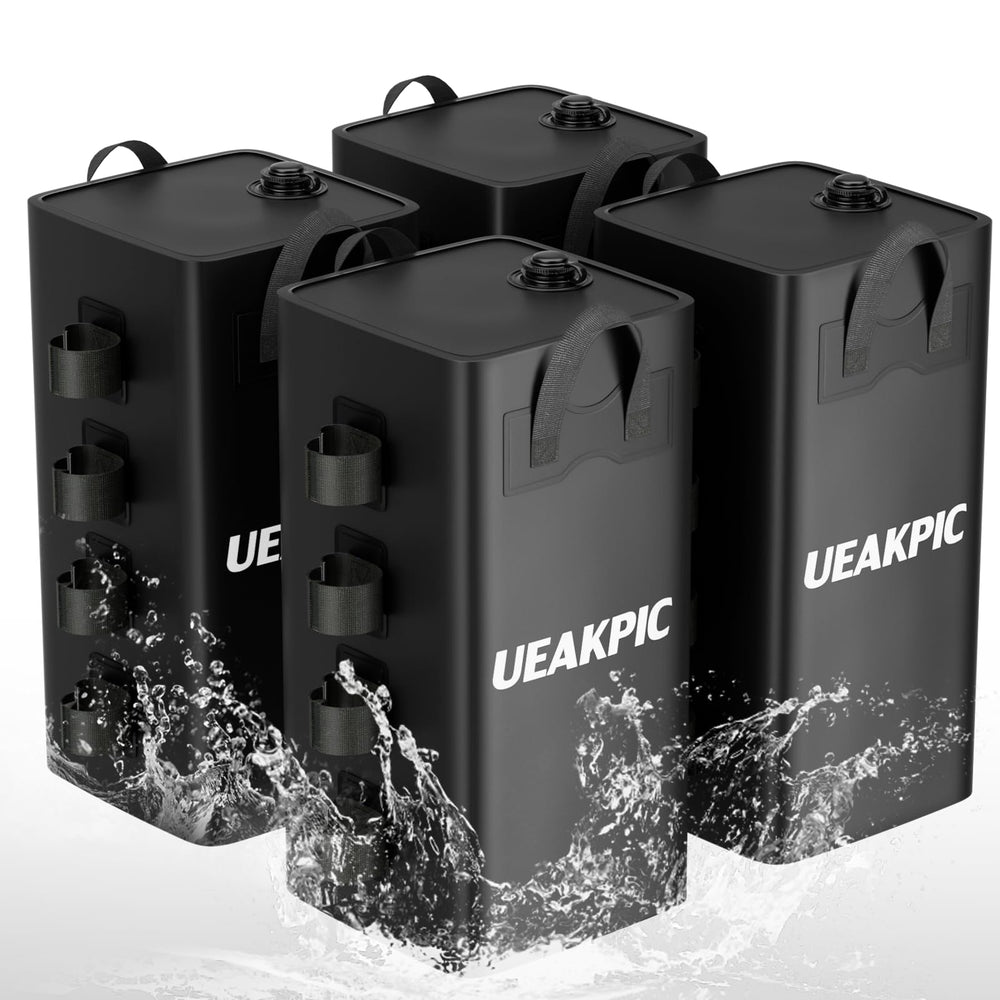 UEAKPIC front view of 4 black canopy weights showing secure support