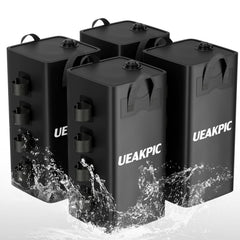 UEAKPIC front view of 4 black canopy weights showing secure support