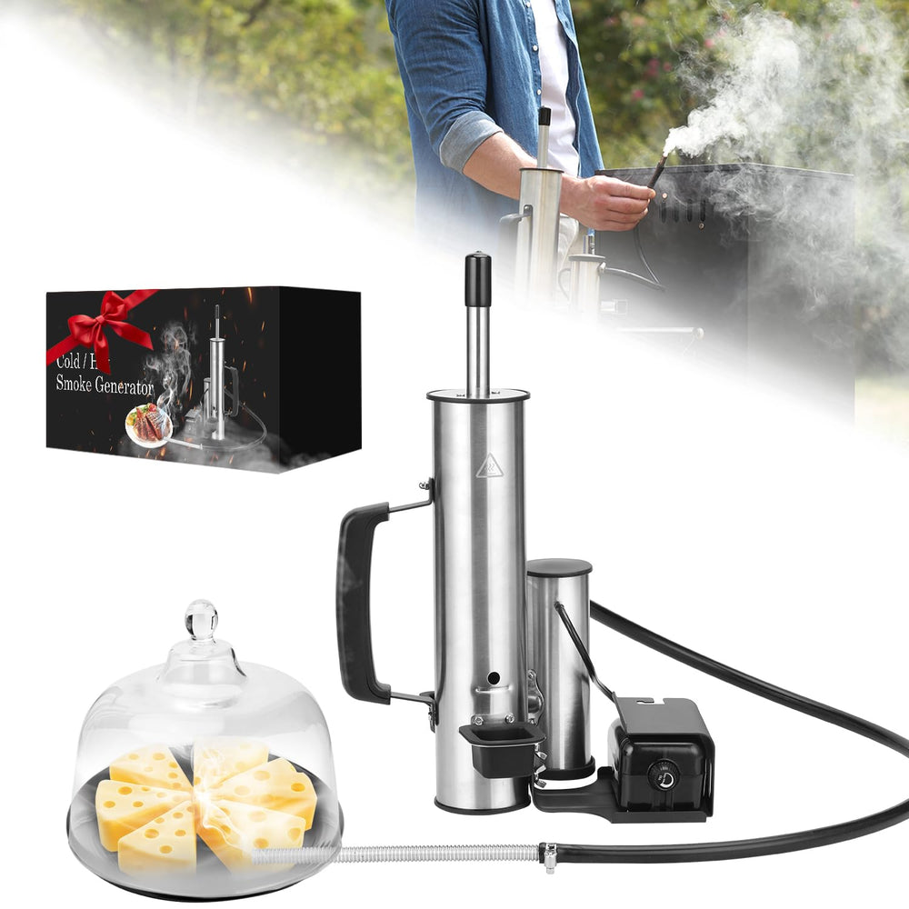 Ueiticsk front view showing compact electric smoker generator and benefits