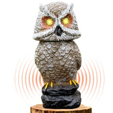 Ugold owl front view showing lifelike painting and visible eyes, boosts garden appeal