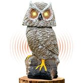 Ugold front view of owl statue showing lifelike posture and curb appeal
