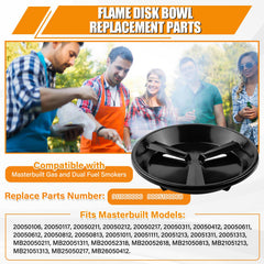 UHEGDRR flame disk bowl used as wood-chip tray adding smoke flavor to foods