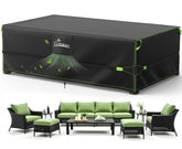 UIRWAY front view of large rectangular cover protecting patio furniture for durable outdoor protection