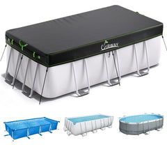UIRWAY front view cover on pool showing full protection benefit