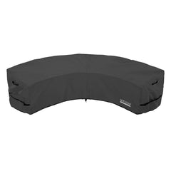 ULTCOVER front view on curved sectional showing full coverage and weather protection