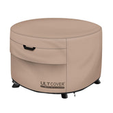 ULTCOVER front view on fire table showing full protection benefit
