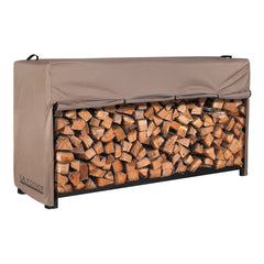 ULTCOVER front view on log rack protecting wood from weather