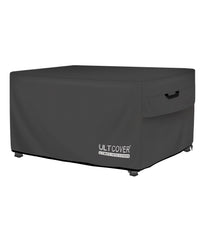 ULTCOVER front view on rectangular fire pit showing full protection