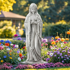 Ultym Virgin Mary front view showing serene prayer pose and garden-ready presence