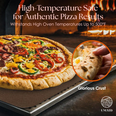 UMAID steel inside oven with pizza for fast crisping benefit