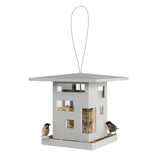 Umbra Bird Cafe front view showing sleek cube design and clear windows for seed visibility