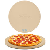 Unicook front view of 16-inch pizza stone showing full round surface for even baking