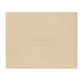 Unicook front view of rectangular pizza stone showing brand and durable surface for even baking