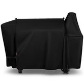 Unicook front view of pellet grill cover protecting Pit Boss grill outdoors