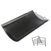 Uniflasy front view ash pan showing full-width fit and durability