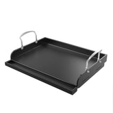 Uniflasy front view of griddle showing full flat cooking surface and durable finish