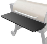 Uniflasy front shelf mounted on Traeger Pro 34 providing extra prep space