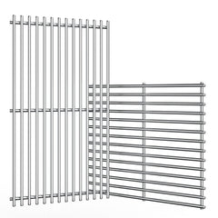 Uniflasy front view of full 17x25 inch grates showing fit and coverage benefit