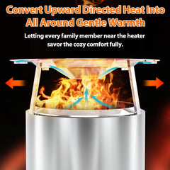 Uniflasy deflector installed on Solo Stove Bonfire directing warmth to guests