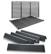 Uniflasy front view kit laid out showing flavorizer bars and grates, clear fit