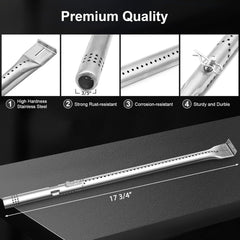 Uniflasy stainless steel burner detail showing robust construction for longer lasting heat