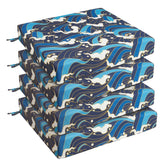 UNIKOME front view of four blue waves cushions showing attractive pattern and color