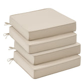 UNIKOME front view of four beige cushions showing improved patio seating