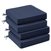 UNIKOME navy front view of four cushions showing fit and color for patios