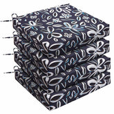 UNIKOME front view of four navy white cushions showing neat pack and color contrast