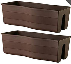 United Frames front view of brown ridge rail planter showing sleek profile and benefits