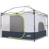 unp cube tent front view showing canopy and protection