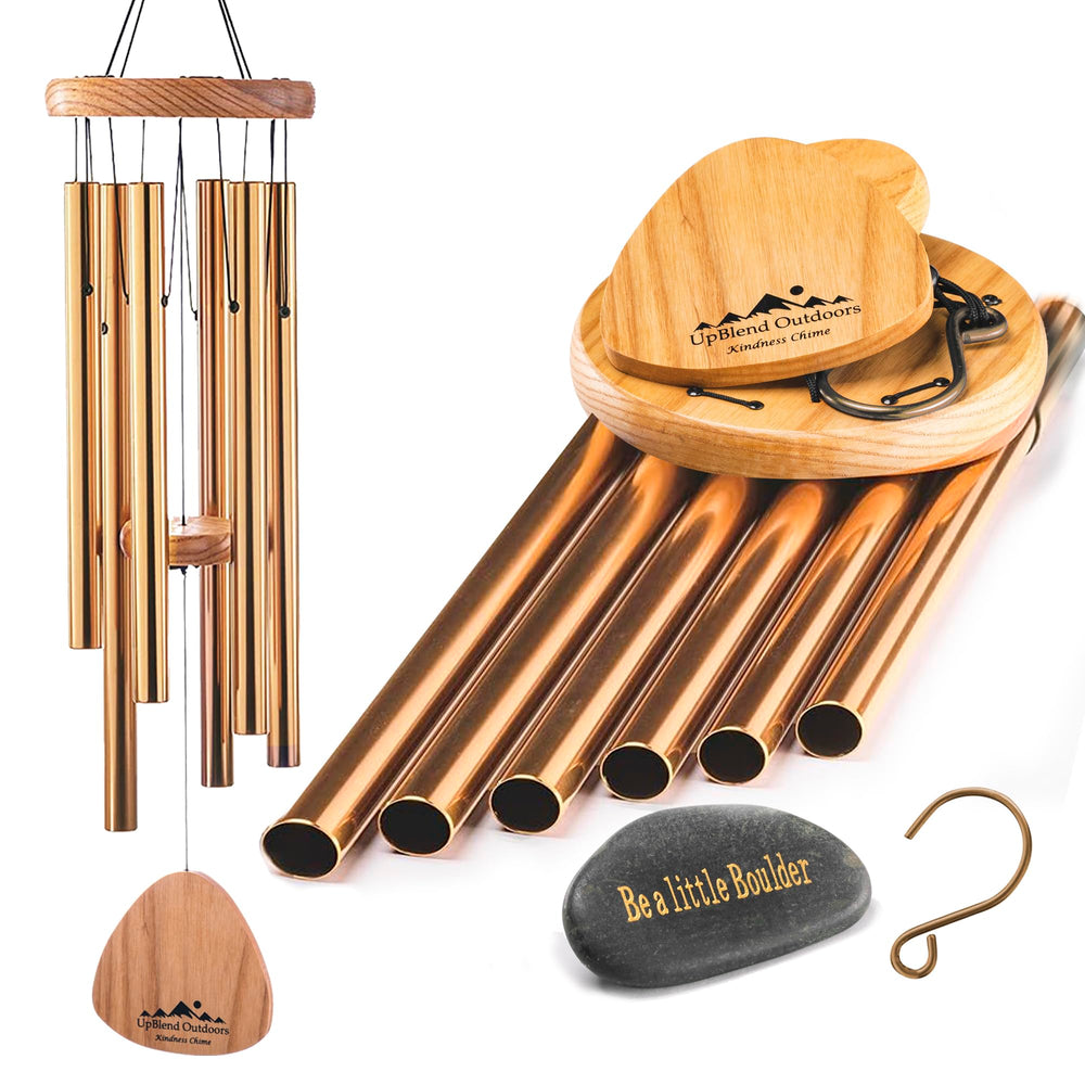 UpBlend Outdoors front view showing bronze chime adding warm sound