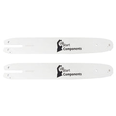 UpStart Components front view of two 16-inch guide bars showing fit and value