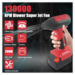 URUN Jet Fan Mini Blower side profile displaying control button for easy speed selection
