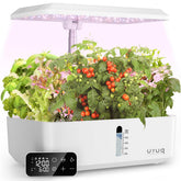 URUQ front view white hydroponic system showing 12 pods for fresh herbs